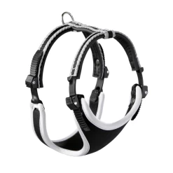 Adori Harnas Nylon Ergo Soft Zwart&Reflecterend - Hondenharnas - A 60-70 B 78-88 Cm