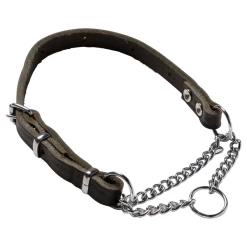 Adori Hondensliphalsband Verstelbaar Met Ketting Leer Bruin 50 X 1 Cm
