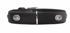 Hunter Halsband Voor Hond Softie Stone Art-nubuk Zwart Zwart Onderlegd 42-50x55x2,8 Cm