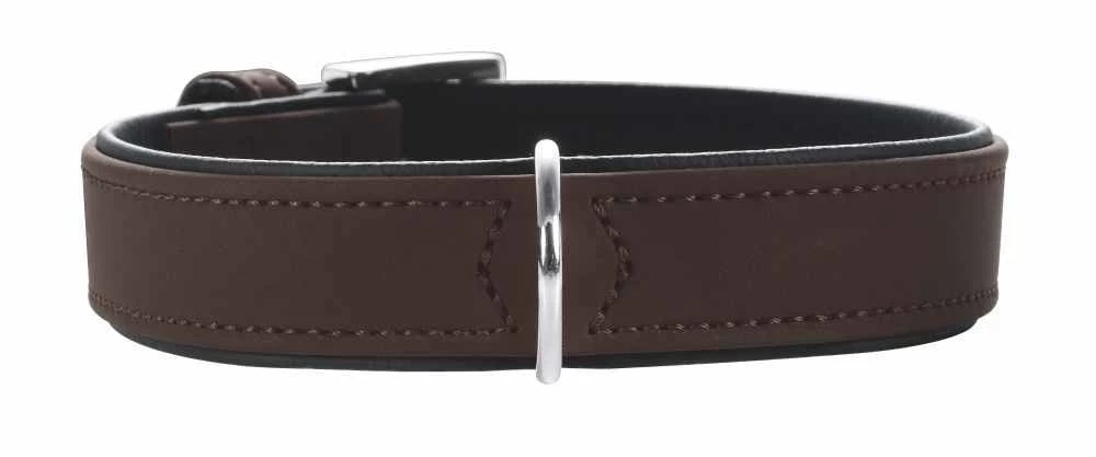 Hunter Halsband Voor Hond Softie Kunstleder Nubuck Look Bruin / Zwart 51-58 Cmx35 Mm