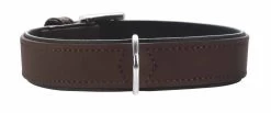 Hunter Halsband Voor Hond Softie Kunstleder Nubuck Look Bruin / Zwart 36-44 Cmx28 Mm