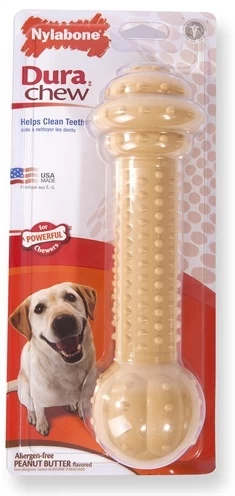 Nylabone Dura Chew Barbell Peanut Butter Kluif - Monster