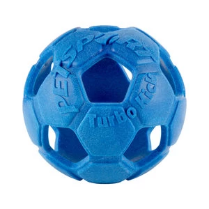 Petsport Turbo Kick Soccer Ball - Blauw - 15 Cm